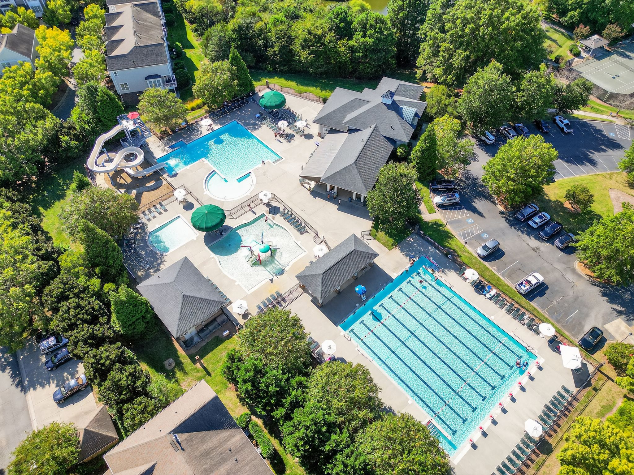 Aerial of community pool on Skybrook Drive