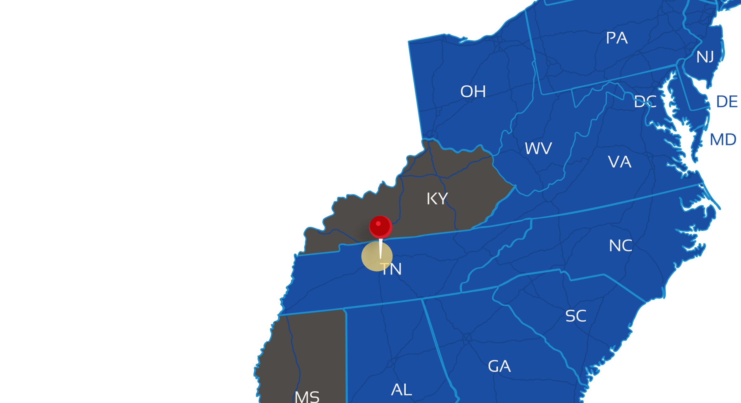 Nashville regional map coverage of SCMG